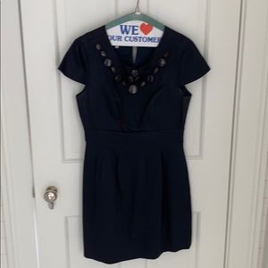 Navy Tibi Dress with beaded top